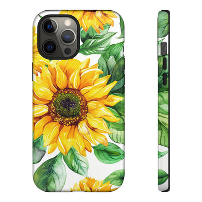 Sunflower Tough Phone Case — Bright Floral Protective Cover