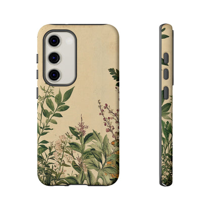 Floral Vintage Tough Case – Botanical Protective Phone Cover,Plants Lovers