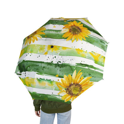 Sunflower Foldable Umbrella — Semi-Automatic Compact Rain Parasol