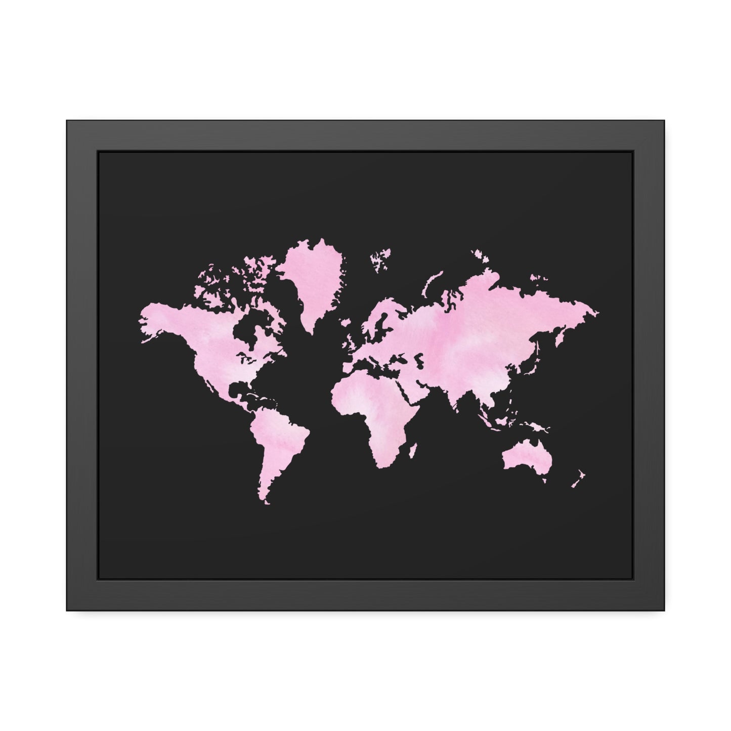 Pink Watercolor World Map Framed Poster,Coquette Poster
