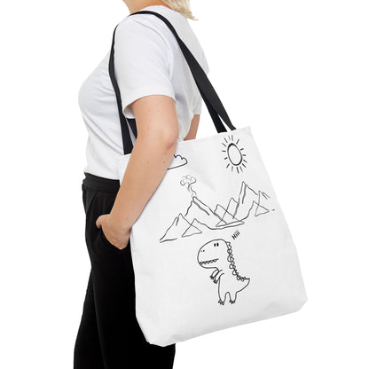 Tote Bag .Dinosaurs,white and black , perfect for gifts for her, perfect gifts for him.
