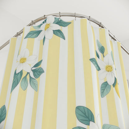 Lemon Blossom Shower Curtain | Fresh Decor, Bathroom Accessory, Spring Vibes, Summer Themes, Floral Home Decor