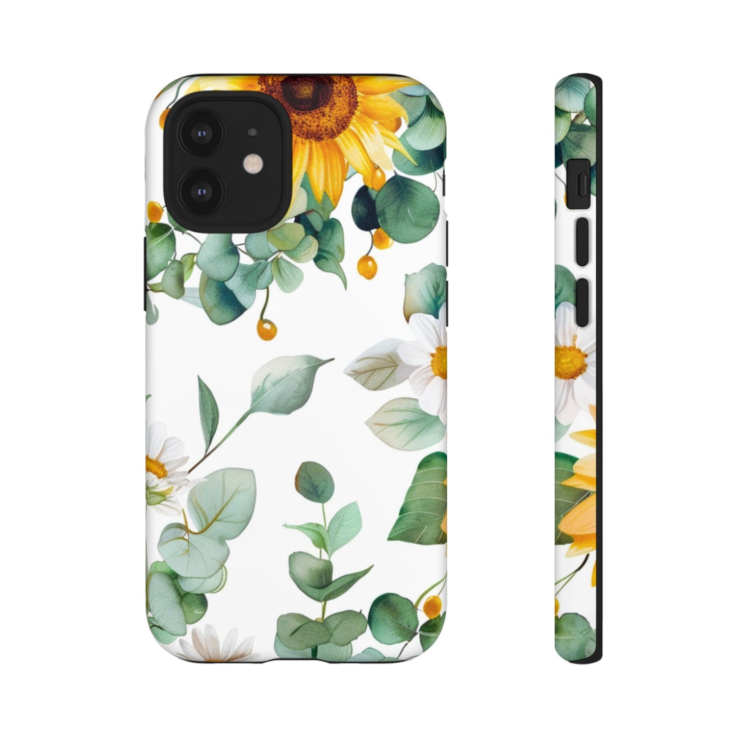 Sunflower & Eucalyptus Tough Phone Case — Protective Floral iPhone Case