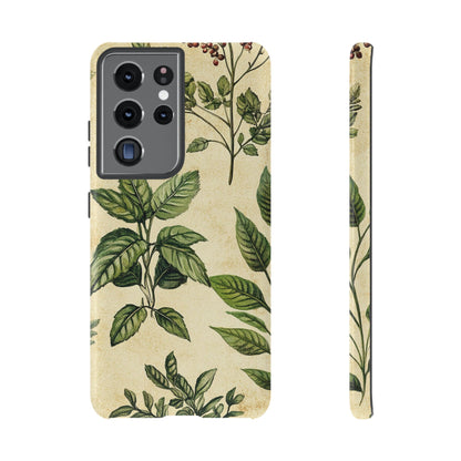 Botanical Leaves Tough Phone Case — Vintage Green Plant Print