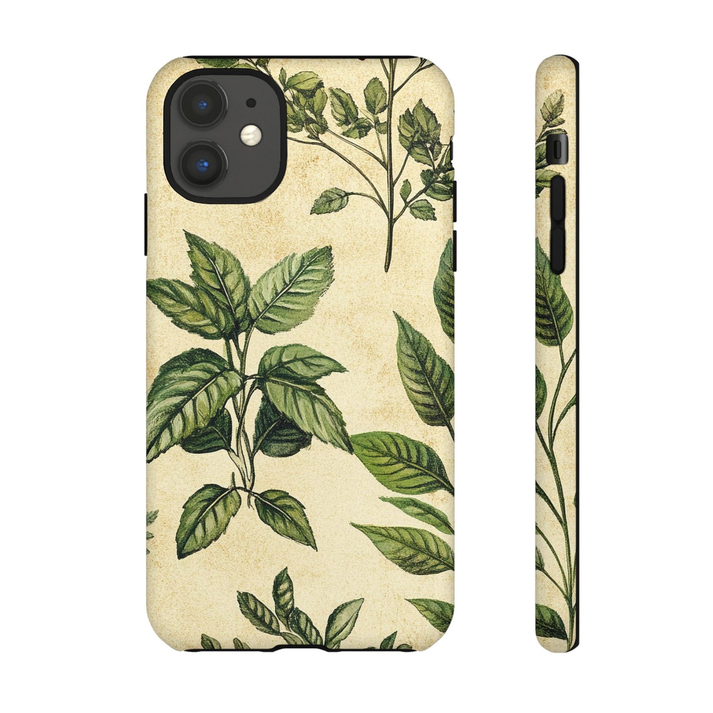 Botanical Leaves Tough Phone Case — Vintage Green Plant Print