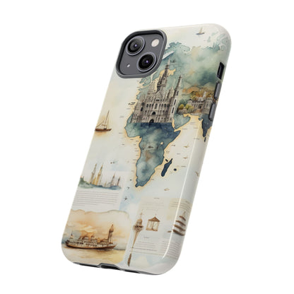 Hard Phone Case — Watercolor Fantasy Map Castle Design