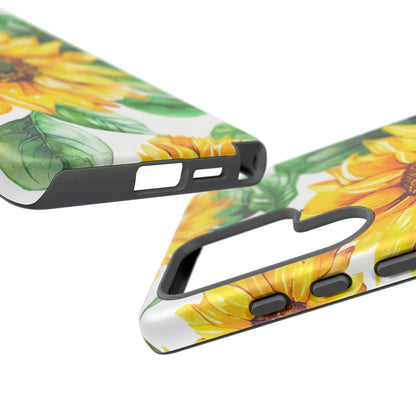 Sunflower Tough Phone Case — Bright Floral Protective Cover