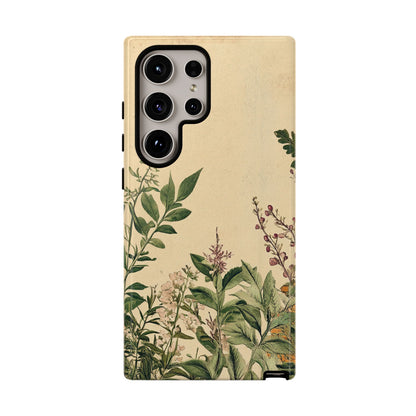 Floral Vintage Tough Case – Botanical Protective Phone Cover,Plants Lovers