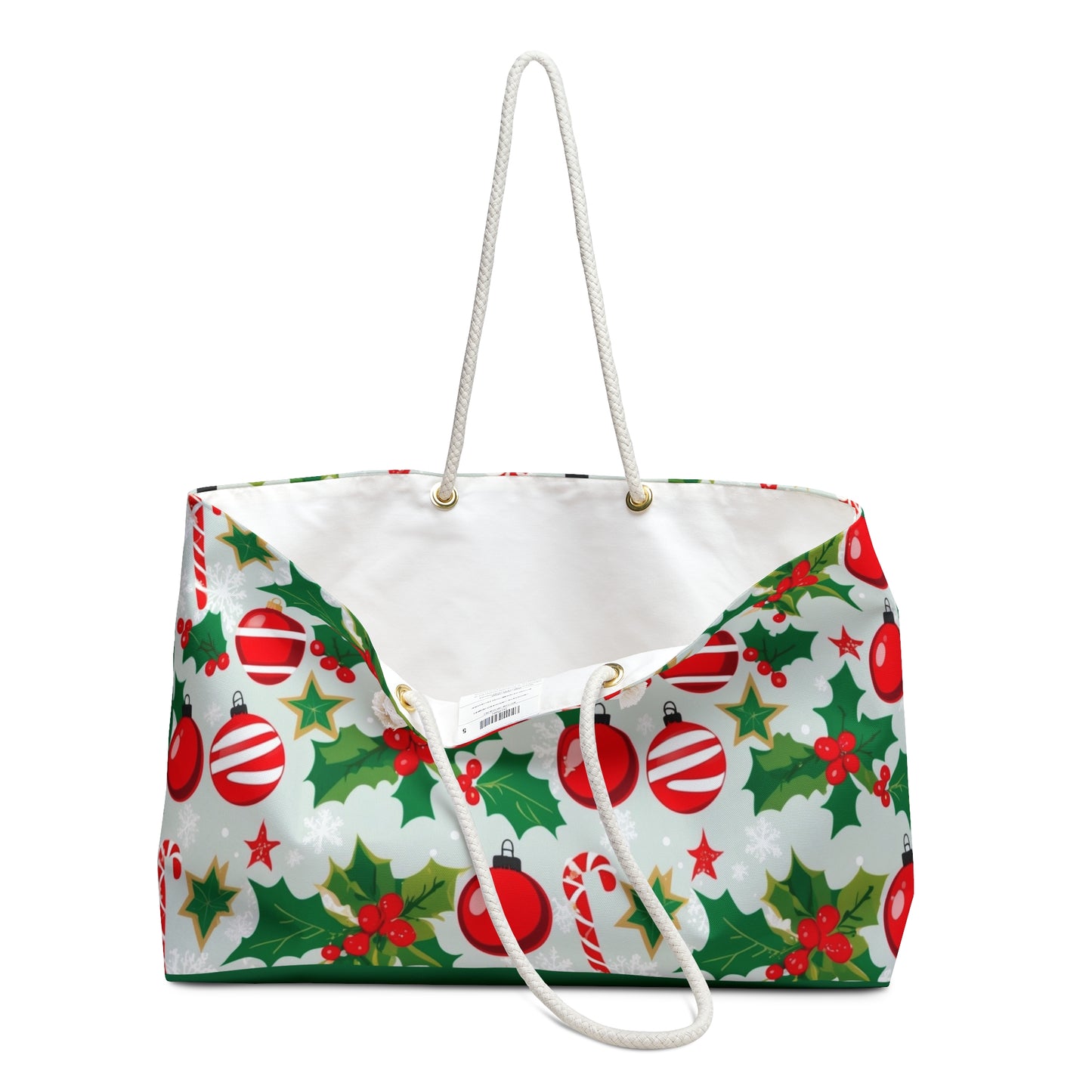 Christmas Weekender Bag, Holiday Travel Tote, Festive Oversized Bag, Gift for Her, Eco-Friendly Shopping Bag