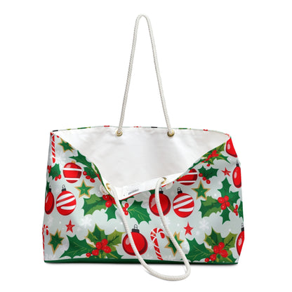 Christmas Weekender Bag, Holiday Travel Tote, Festive Oversized Bag, Gift for Her, Eco-Friendly Shopping Bag