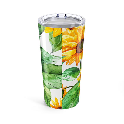 Sunflower 20oz Tumbler – Insulated Floral Travel Cup