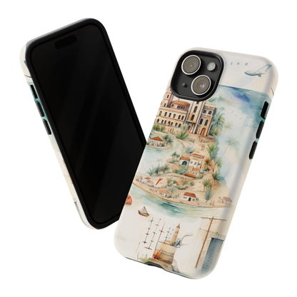 Hard Phone Case — Watercolor Fantasy Map Castle Design