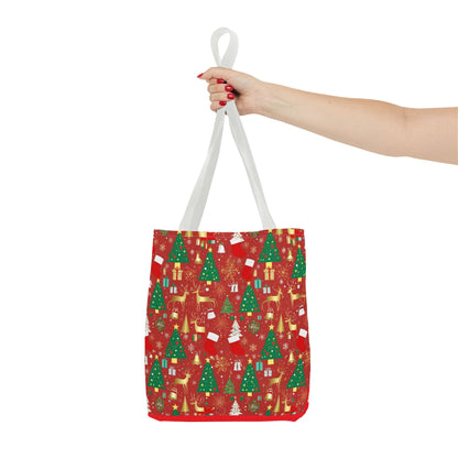 Festive Christmas Tote Bag - Holiday Shopping, Gift Bag, Reusable Tote for Merry Gatherings, Christmas Parties, Santa Lovers