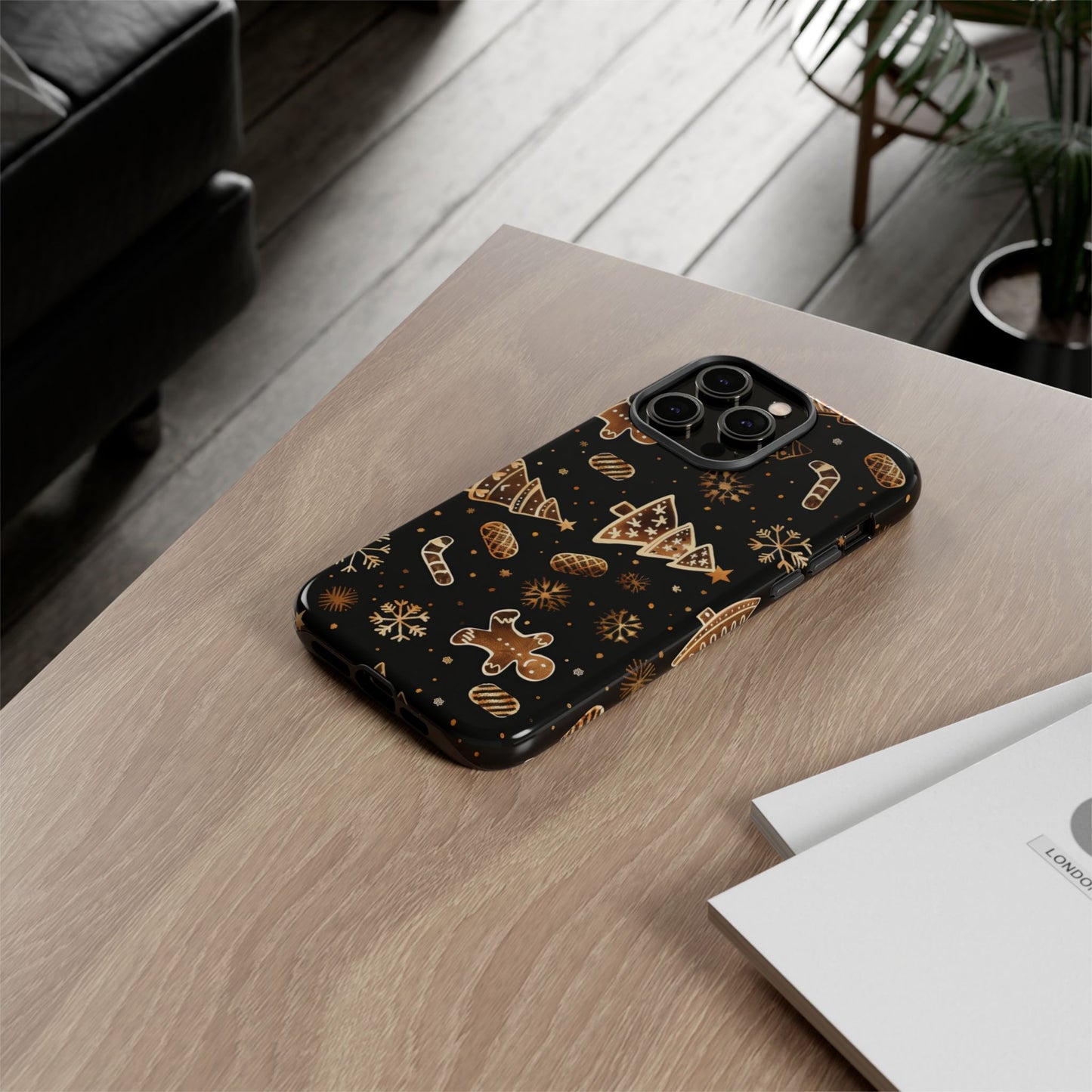 Christmas Cookie Phone Case,Black And Gold ,Case Holidays Case