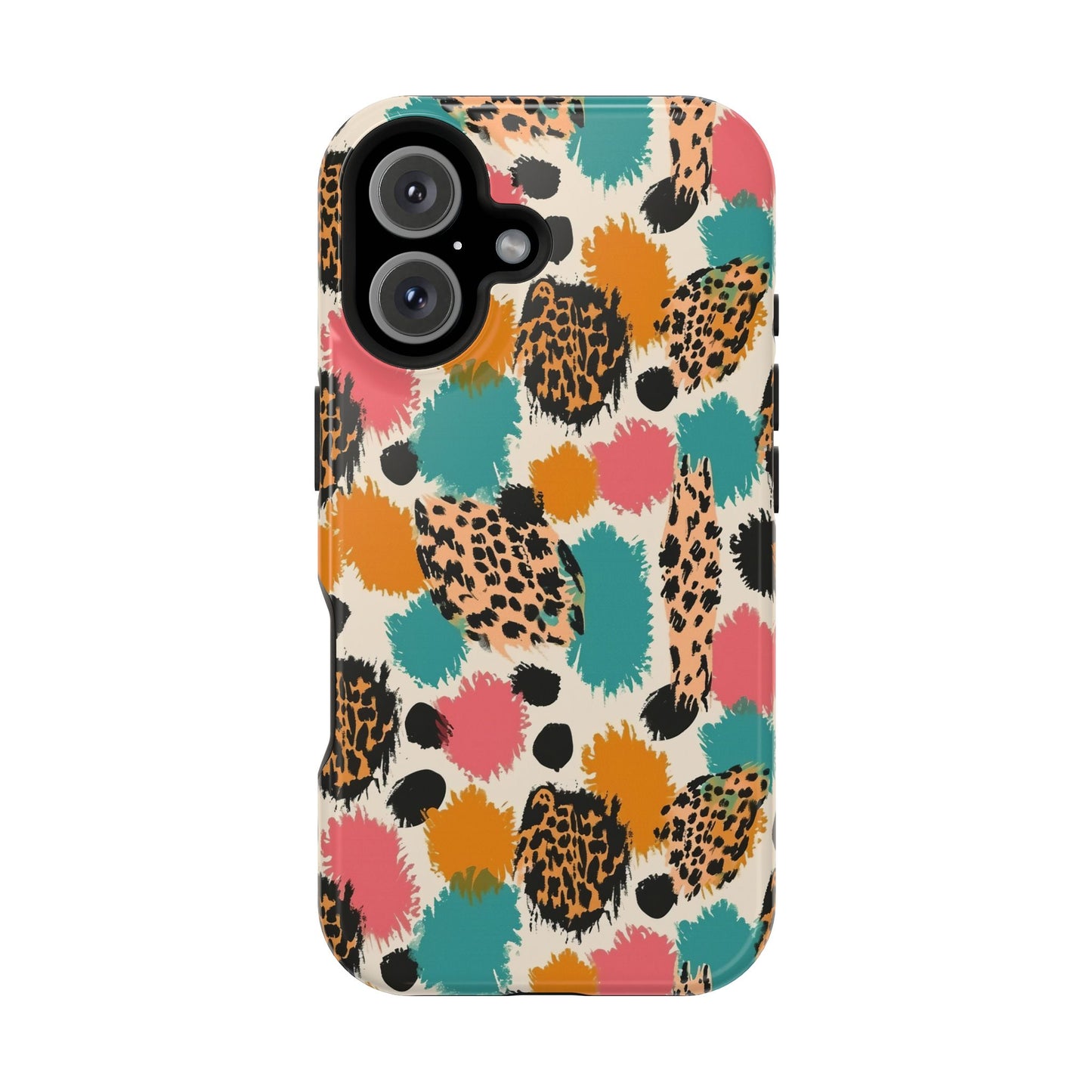 Leopard Splash Magnetic Impact Phone Case — Colorful Abstract Animal Print