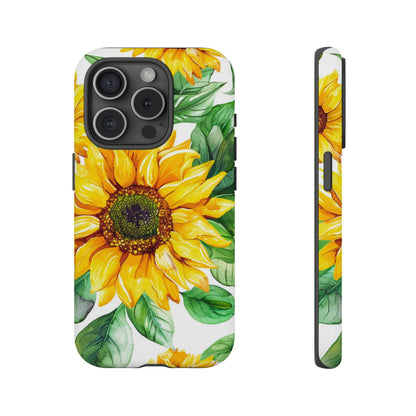 Sunflower Tough Phone Case — Bright Floral Protective Cover