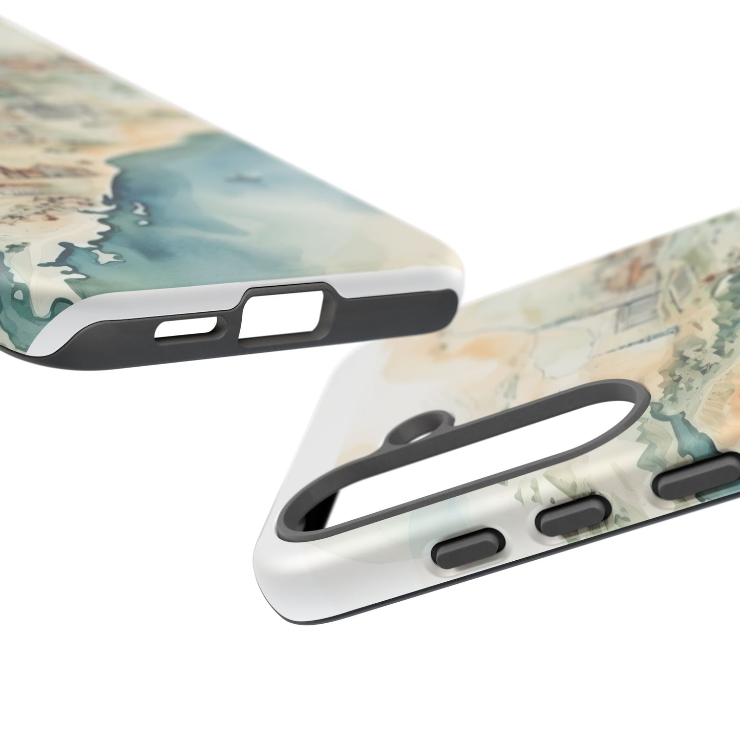 Hard Phone Case — Watercolor Fantasy Map Castle Design