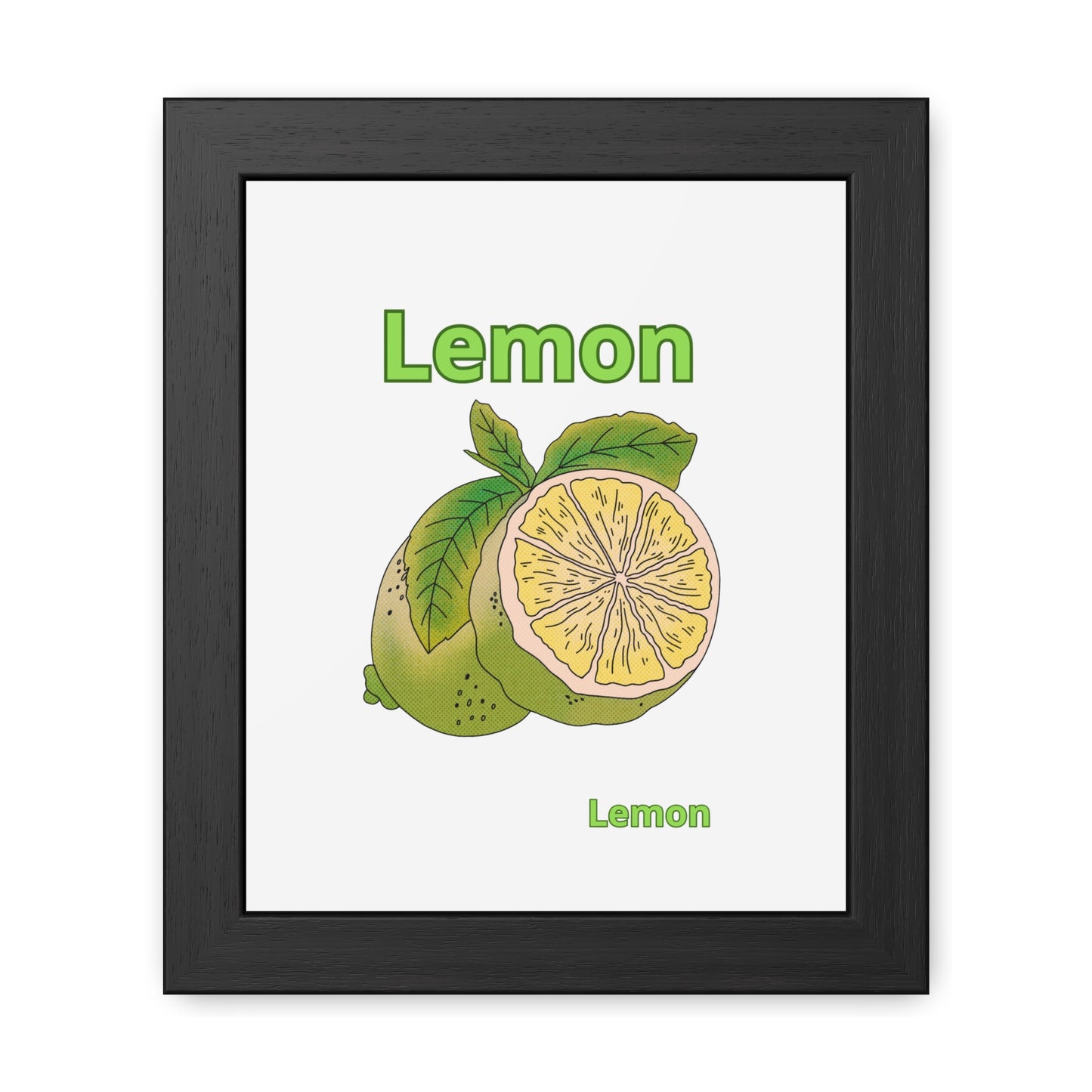Lemon Framed Poster, Bright Home Decor, Kitchen Art, Gift for Citrus Lovers, Fresh Farmhouse Style