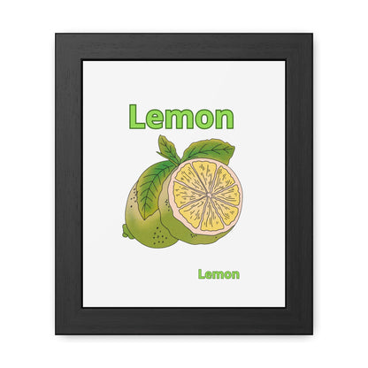 Lemon Framed Poster, Bright Home Decor, Kitchen Art, Gift for Citrus Lovers, Fresh Farmhouse Style