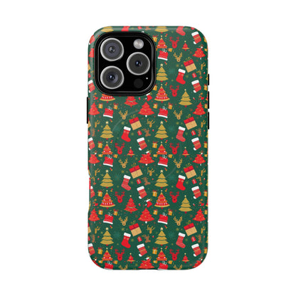 Christmas Tough Magnetic Phone Case | Festive Holiday Accessory | Cute Santa & Tree Design, Gift for Him/Her, Seasonal Tech