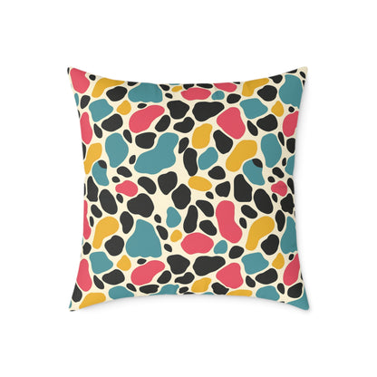 Square Poly Canvas Pillow,Color Pattern
