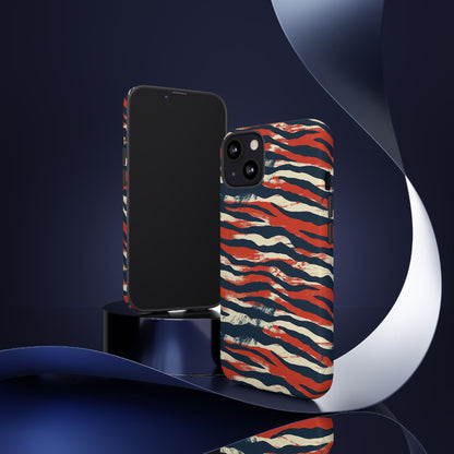 Patriotic Red White Blue Zebra Phone Case,Africa Pattern