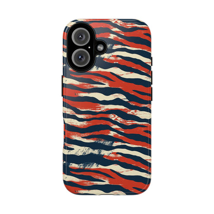 Patriotic Red White Blue Zebra Phone Case,Africa Pattern