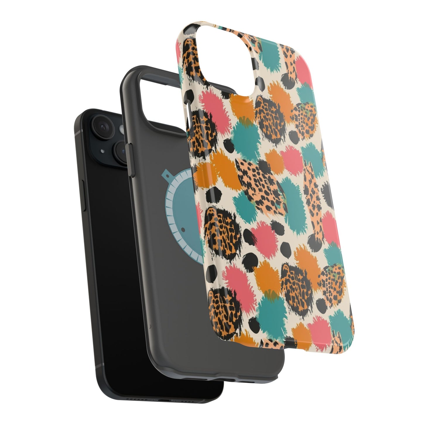 Leopard Splash Magnetic Impact Phone Case — Colorful Abstract Animal Print