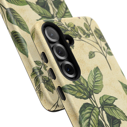 Botanical Leaves Tough Phone Case — Vintage Green Plant Print