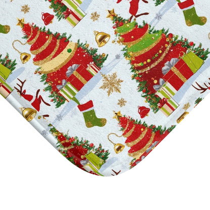 Festive Christmas Bath Mat - Holiday Decor, Home Upgrade, Merry Vibes, Gift for Her, Winter Wonderland