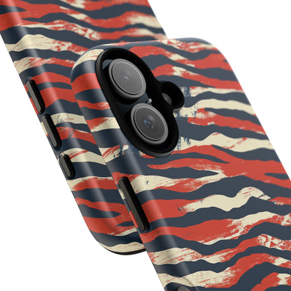 Patriotic Red White Blue Zebra Phone Case,Africa Pattern