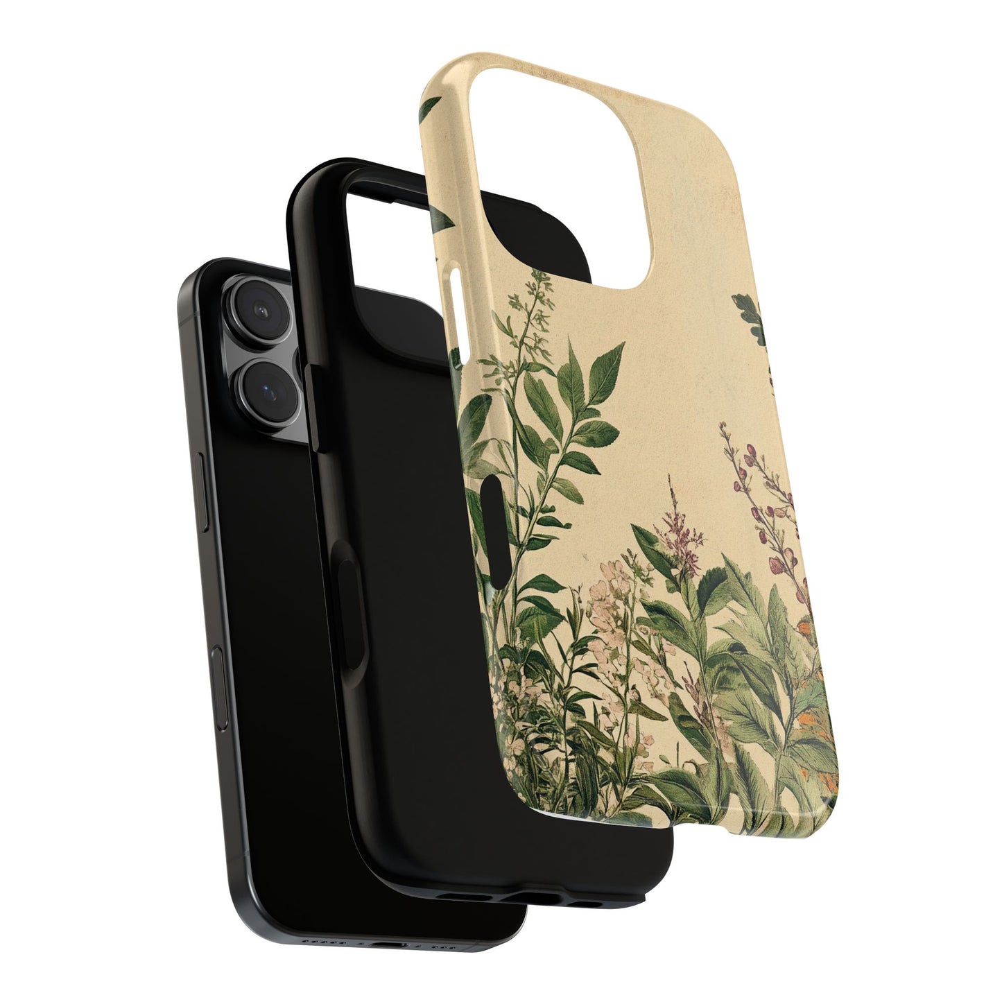 Floral Vintage Tough Case – Botanical Protective Phone Cover,Plants Lovers