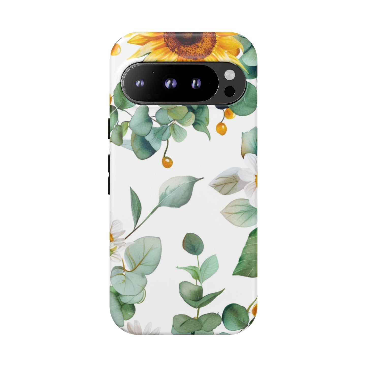 Sunflower & Eucalyptus Tough Phone Case — Protective Floral iPhone Case