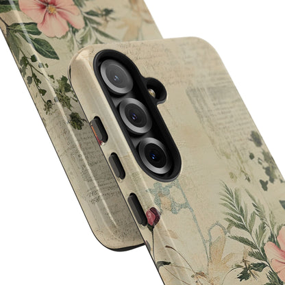 Floral Vintage Tough Case – Botanical Protective Phone Cover,Plants Lovers
