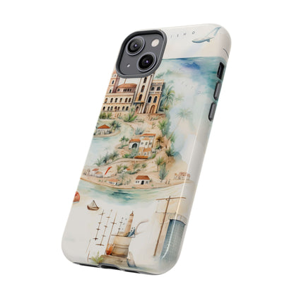 Hard Phone Case — Watercolor Fantasy Map Castle Design