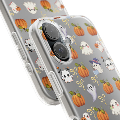 Cute Halloween Flexi Cases | Ghosts & Pumpkins Phone Cover, Spooky Gifts, Fall Decor, Horror Lovers, October Celebration