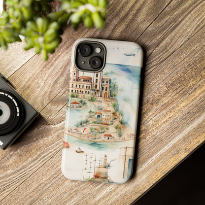 Hard Phone Case — Watercolor Fantasy Map Castle Design