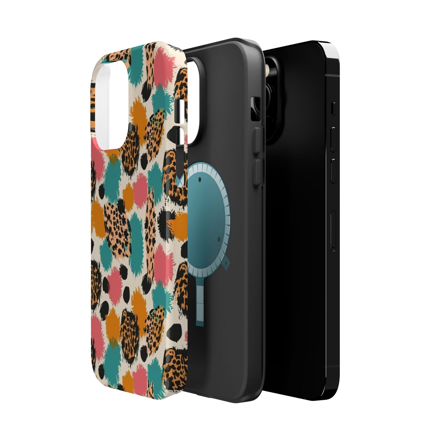 Leopard Splash Magnetic Impact Phone Case — Colorful Abstract Animal Print
