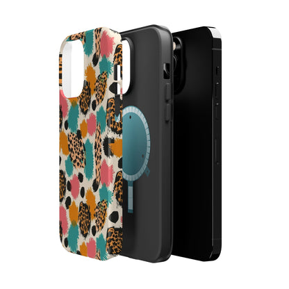 Leopard Splash Magnetic Impact Phone Case — Colorful Abstract Animal Print