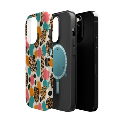 Leopard Splash Magnetic Impact Phone Case — Colorful Abstract Animal Print