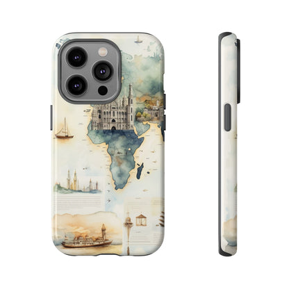 Hard Phone Case — Watercolor Fantasy Map Castle Design