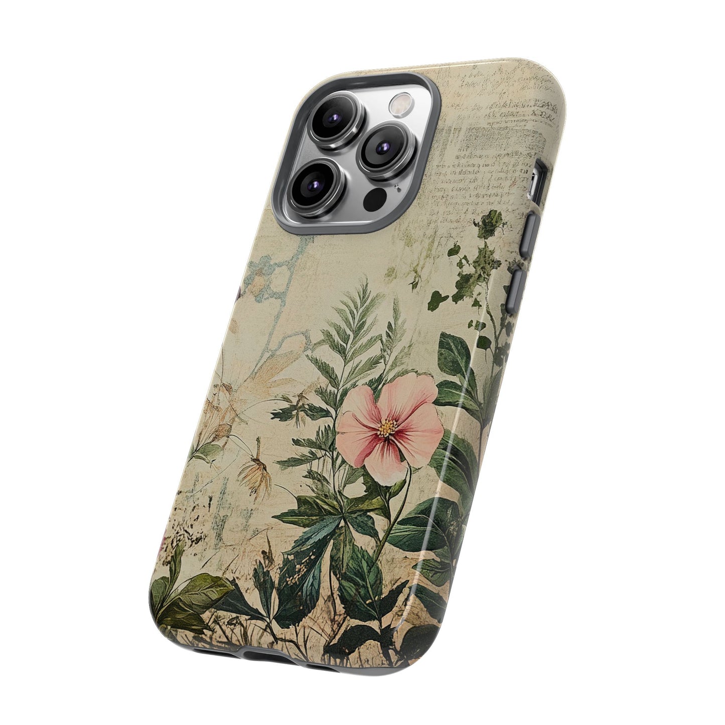 Floral Vintage Tough Case – Botanical Protective Phone Cover,Plants Lovers