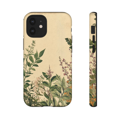 Floral Vintage Tough Case – Botanical Protective Phone Cover,Plants Lovers