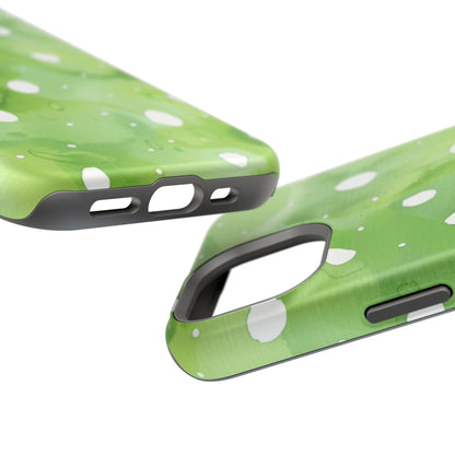 Green Watercolor Polka Dot Magnetic Impact Phone Case