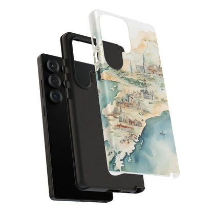 Hard Phone Case — Watercolor Fantasy Map Castle Design