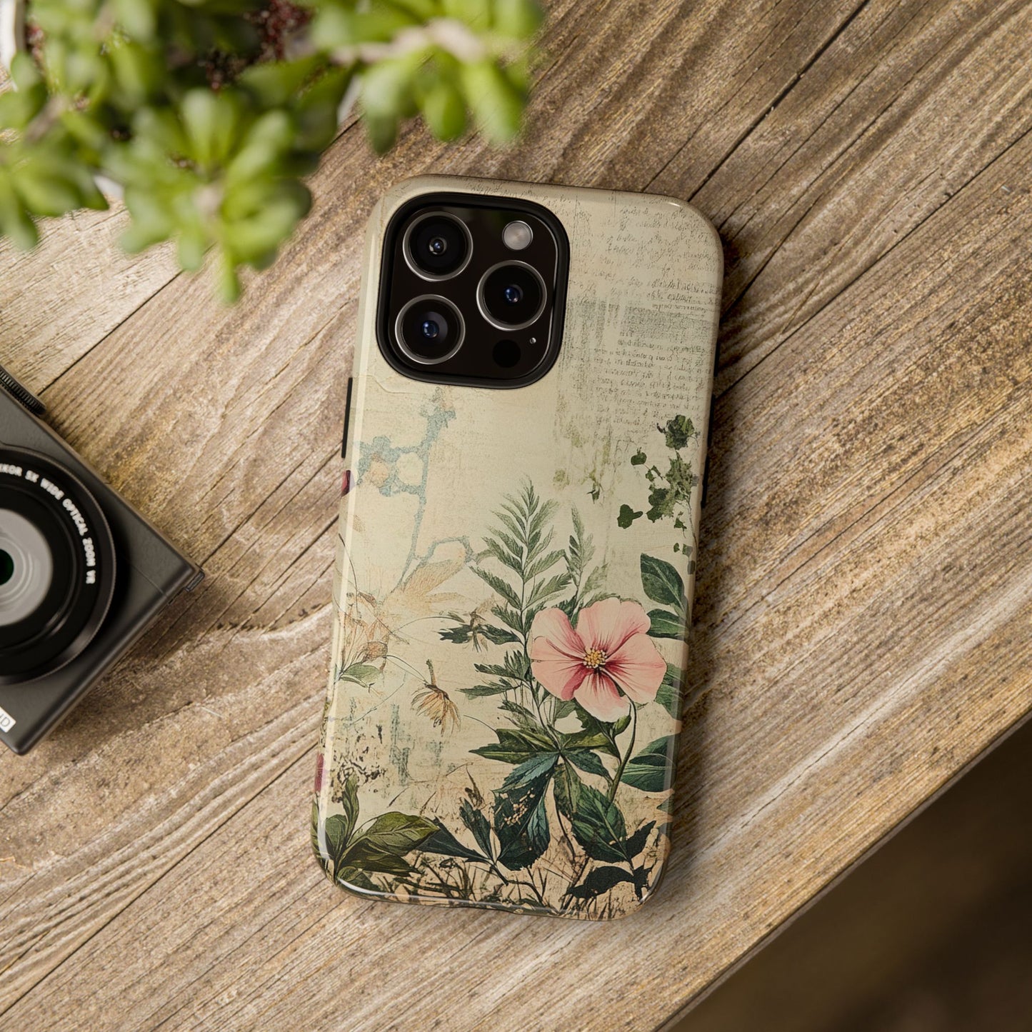 Floral Vintage Tough Case – Botanical Protective Phone Cover,Plants Lovers
