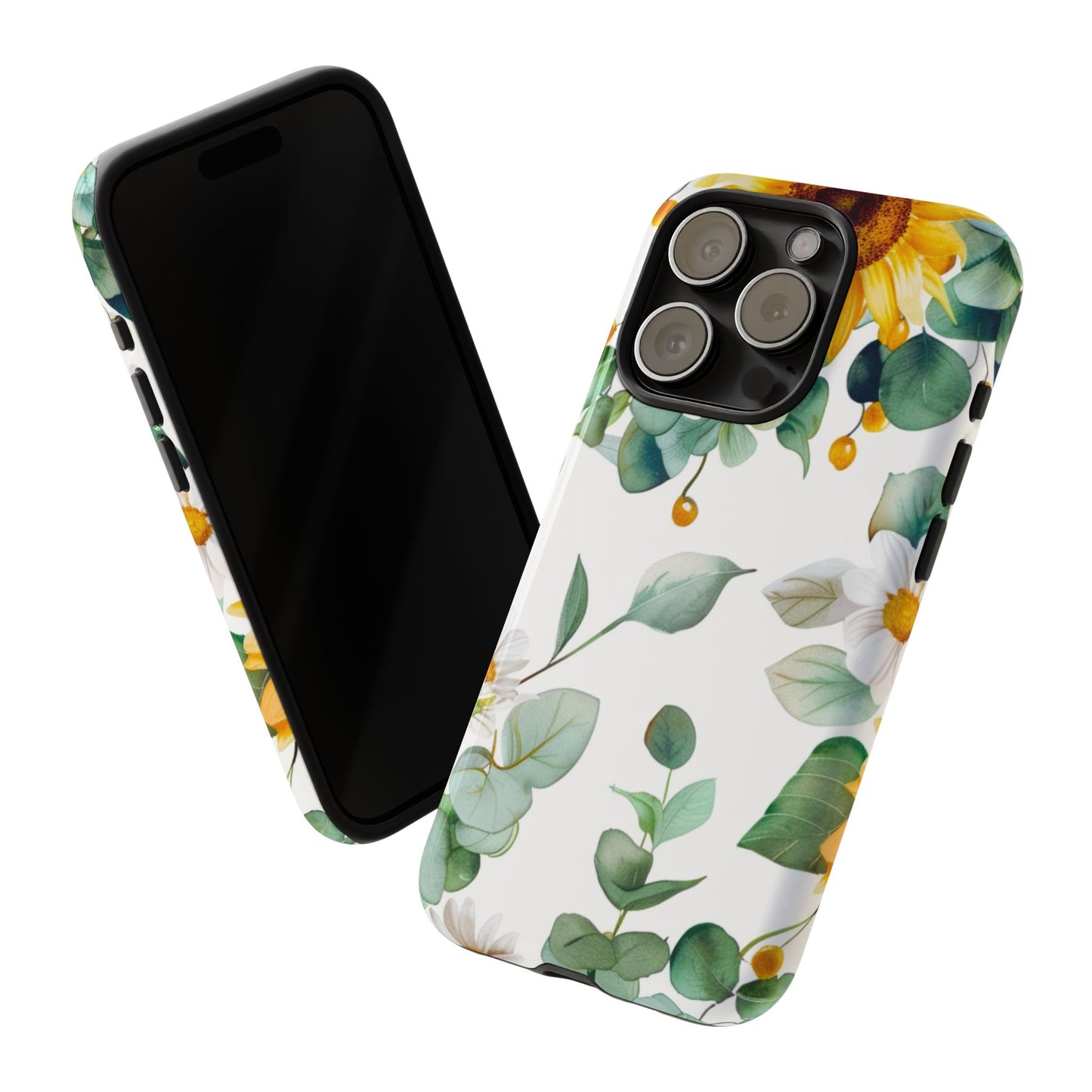 Sunflower & Eucalyptus Tough Phone Case — Protective Floral iPhone Case
