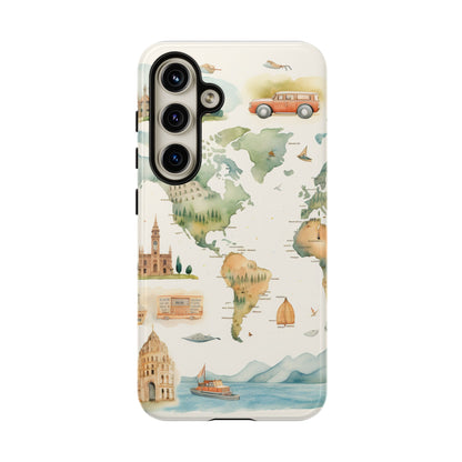 Hard Phone Case — Watercolor Fantasy Map Castle Design