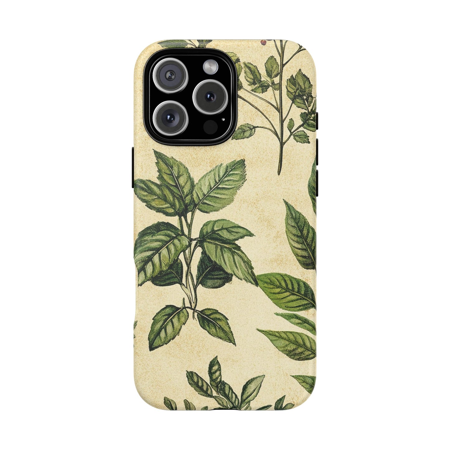Botanical Leaves Tough Phone Case — Vintage Green Plant Print