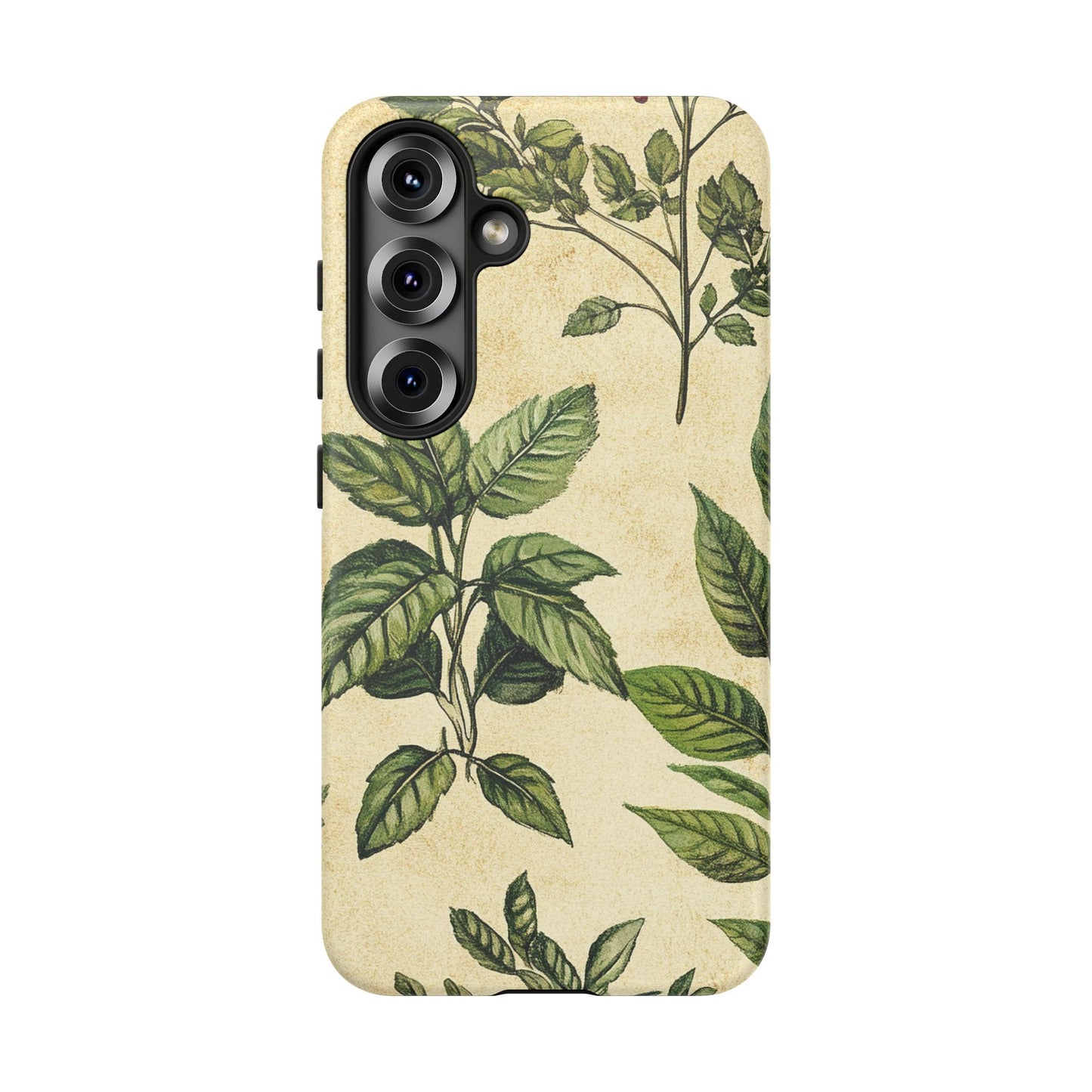 Botanical Leaves Tough Phone Case — Vintage Green Plant Print